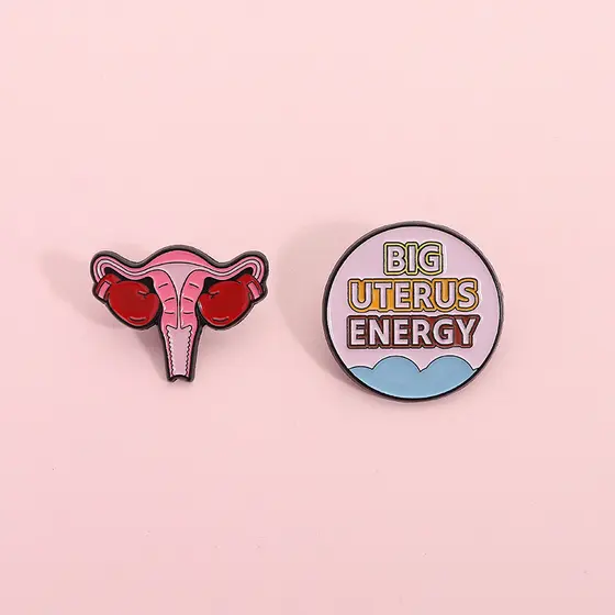 Mulheres Menina Power Feminista Alfinetes Esmaltados Broche De Energia Do Útero Emblemas De Metal Presentes Para E Men