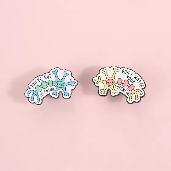 Você Tem Potencial Broche Pinos Estrutura Molecular Química Emblemas De Metal Mochila Acessórios Presentes