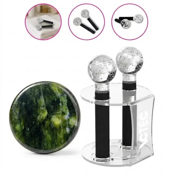 Esfera Para Cromoterapia E Massagem Facial Prata Com Suporte