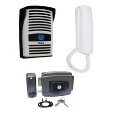 Kit Interfone Porteiro Eletrônico Residencial + Fechadura Elétrica 12V AGlinha