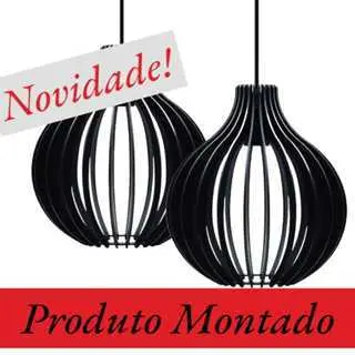 KIT 2 pendentes luminárias Abajur de Teto MDF moderno -MONTADO-
