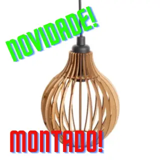 Kit 3 Pendente Lustre Luminaria de Teto em Mdf Moderno -MONTADO-