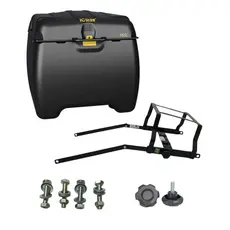 Caixa Baú Moto 160L + Suporte Kit Com Regulagem Garupa / Mottu tvs Sport 110i - Icbras