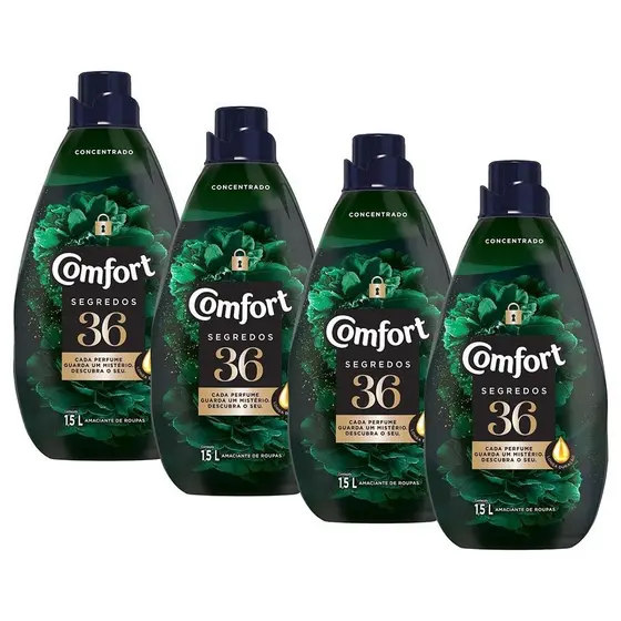 Kit com 4 Amaciantes Concentrado Comfort 36 Segredos 1,5L cada