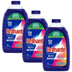 Kit 3 Sabão Líquido Brilhante Limpeza Total 3L