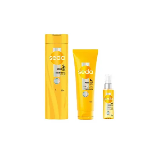 Kit Seda Toque de Seda Shampoo 300ml + Condicionador 250ml + Óleo Capilar 60ml