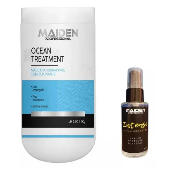 MÁSCARA HIDRATANTE OCEAN TREATMENT E SÉRUM CAPILAR INTENSE MAIDEN PROFESSIONAL