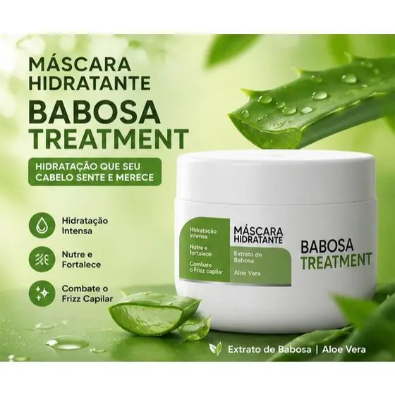 MÁSCARA CAPILAR ALOE VERA BABOSA EFEITO IMEDIATO 300 G BABOSA TREATMENT MAIDEN PROFESSIONAL