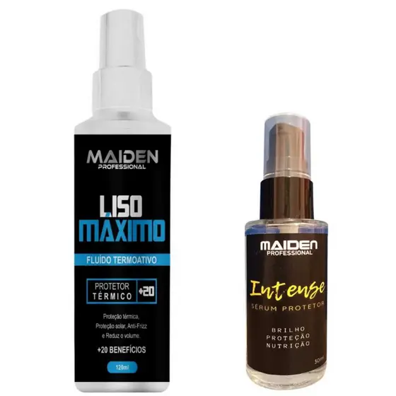 LISO MÁXIMO PROTETOR TÉRMICO E SÉRUM CAPILAR INTENSE MAIDEN PROFESSIONAL