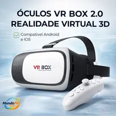 Óculos Vr Box 2.0 Realidade Virtual + Controle Cardboard 3d