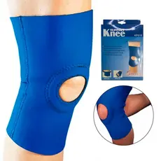 Joelheira Ortopédica Ajustável com Orifício Azul Knee