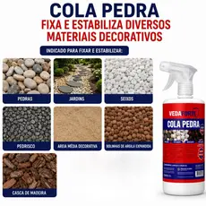 Cola Pedra Líquido Veda Forte 1L Fixador Pedras Jardim Spray