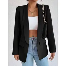 Maxi Blazer Feminino Alfaiataria Manga Longa Maxi Longo Sobretudo