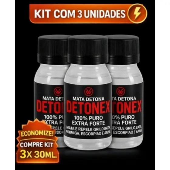 Kit 3 Detonex Inseticida Para Baratinhas de Cozinha e Insetos | Uso Doméstico