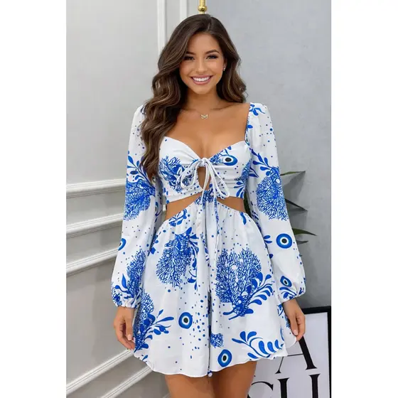 Macaquinho Feminino Crepe Estampa Lançamento Tendência short por baixo