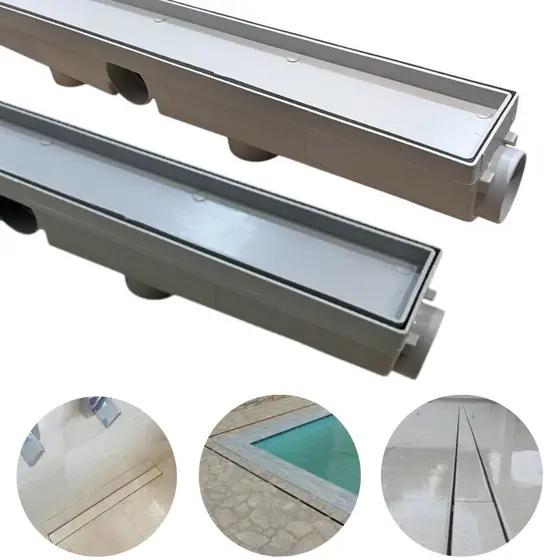 Ralo Banheiro Linear Inteligente Oculto 6x50 Invisível Sifonado Piso Porcelanato Luxo