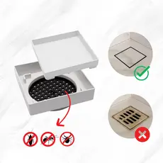 Kit 2 Ralos Oculto 10x10 Invisível Sifonado inteligente - Seca piso/Porcelanato com tela
