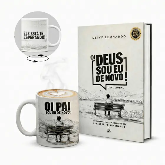 Devocional Oi Deus Sou Eu De Novo Deive Leonardo + Caneca-Presente Cristão Capa Dura