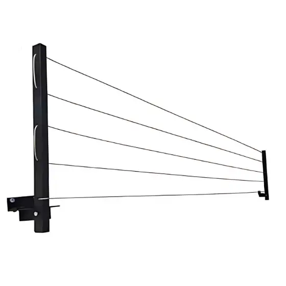 Varal Retrátil De Parede Dobrável Ferro Reforçado + KIT INSTALAÇÃO