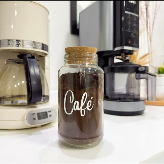 Pote para café - pote hermético - pote de vidro - porta mantimento