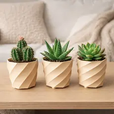 Kit 3 Mini Vaso Vasinho Decorativo Suculenta Cacto Jardim Enfeite Planta Decoração Casa Sala Mesa