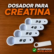 Kit Dosador Creatina 3g 4g 5g 6g Com Nivelador Colher Medidora Precisão Scoop Suplemento Fitness