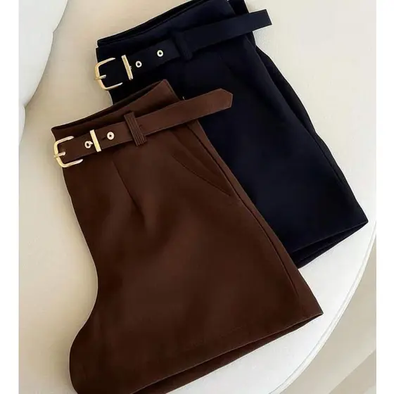 KIT 2 SHORTS ALFAIATARIA COM CINTO FORRADO TENDENCIA MODA BLOGUEIRA