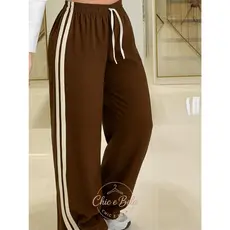 Calça Bicolor Feminina com Listras Estilo Moderno Extremamente  Confortável