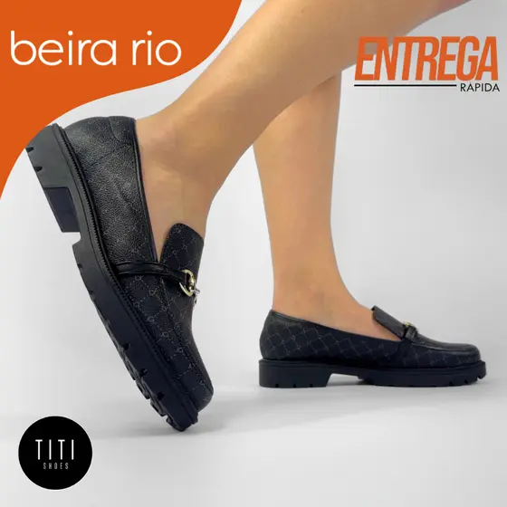Mocassim Beira Rio Original Tratorado Chunky Loafer Feminino Confortável Trabalho