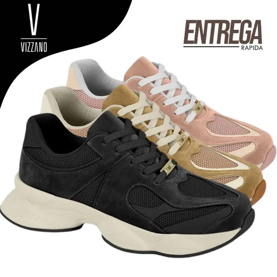 Tênis Chunky Street Sneaker  Feminino Vizzano Casual Confortável Plataforma