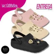 Sandalia Clog Molekinha Infantil Menina Babuche Confortavel Macia Leve Dia a Dia Original
