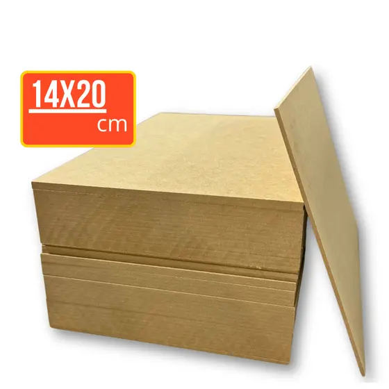 Chapa MDF 14x20cm Placa 3mm – LOTE 20, 50, 100 Unidades – Artesanato, Sublimação, Quadro, Decoração