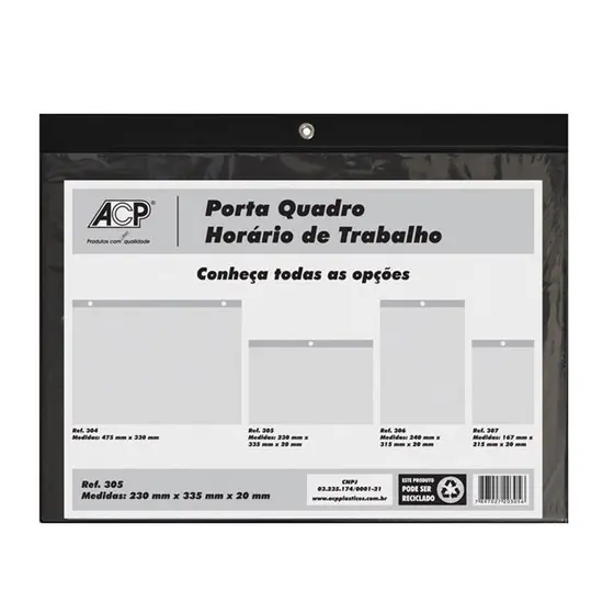 Porta Alvara quadro Horário trabalho Horiz. - ACP Pct c/5
