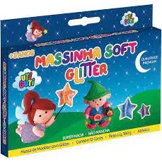 Massinha De Modelar UTI Guti Com Glitter 12 Cores