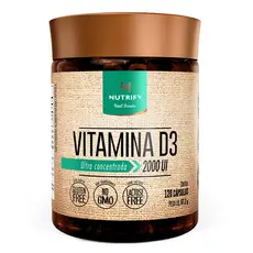 Nutrify - Vitamina D3 2.000 UI - Para Músculos e Imunidade - 120 Cápsulas - Sabor Neutro