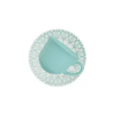 Conjunto de 6 Xícaras Grandes 200ml Com Pires Donna Mandala