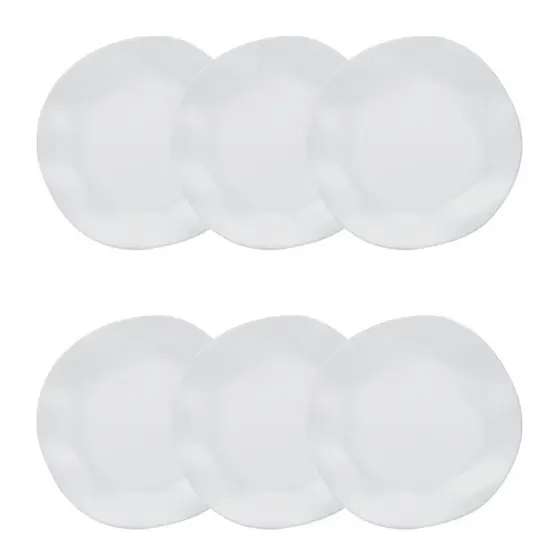 Conjunto de 6 Pratos Fundos 22,5cm Ryo White