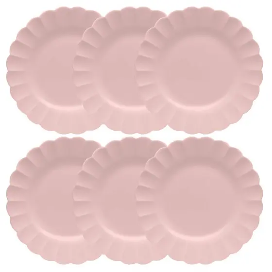 Jogo de 6 Pratos Rasos 27,5cm Oxford Flora Dália