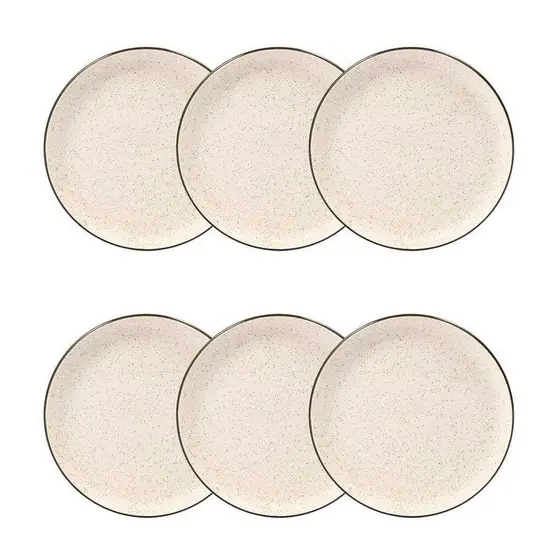 Jogo de 6 Pratos Sobremesa 20 cm Oxford Flat Duna
