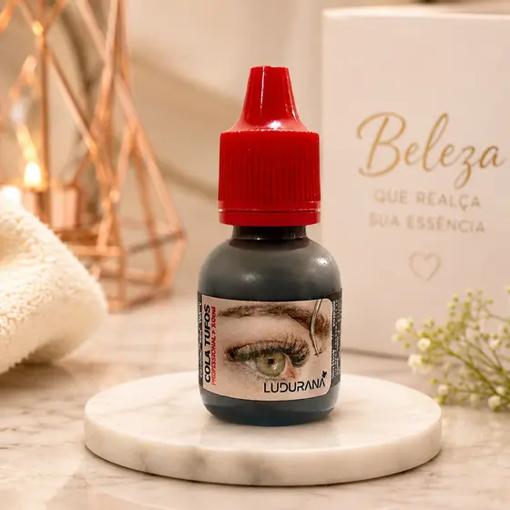 Cola para Tufos Cílios Cor Preta Ludurana 10ml Profissional