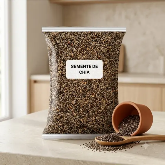 Semente de Chia Comercial Pura Natural Fibra