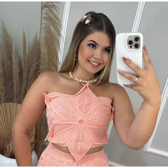 Cropped Tricô Modal Cropped Frente Único Cropped Tricô