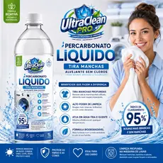 Percarbonato de Sódio Líquido 1 litro UltraCleanPro  - Alvejante Remove Manchas Mais Difíceis