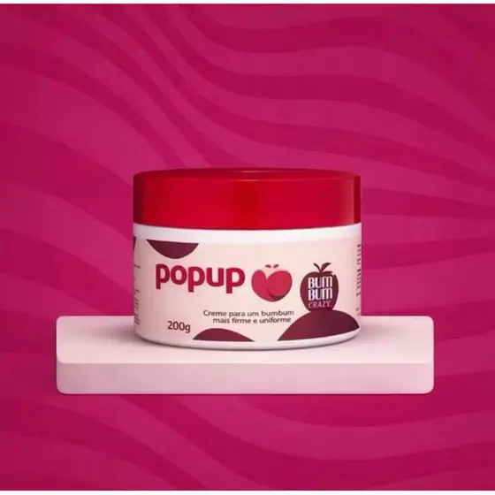 Poppup Cream Creme Para Glúteos Mais Firmes Uniformes 200g