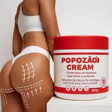 Popozão Cream 200g – Creme Firmador e Anticelulite para Bumbum | Aumenta a Firmeza | Efeito Aquecimento Controlado