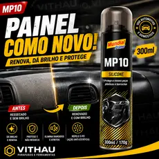 Silicone Spray MP10 Mundial Prime 300ml Lubrificante Protege Painéis Borrachas Plásticos Couro