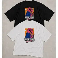 Camiseta Oversized GTA 6 Vice City Crocodilo Rosa Jogo Lançamento Camisa
