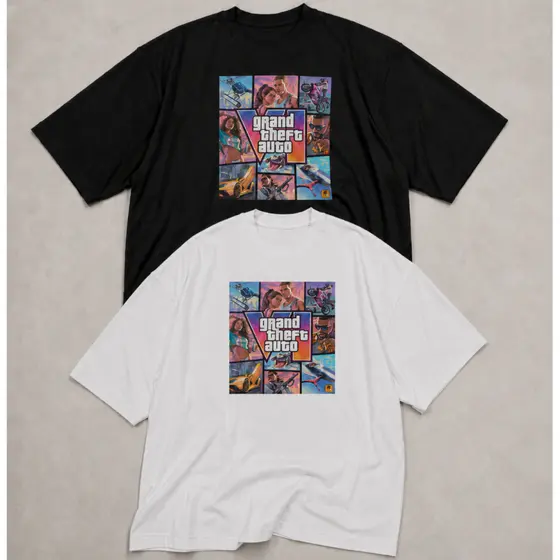 Camiseta GTA 6 Capa Exclusiva Videogames Lançamento Oversized Unissex