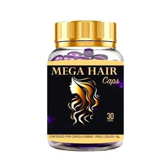 Mega Hair Caps Biotina D-pantenol 30 Cápsulas - Promoção Sabor Sem Sabor