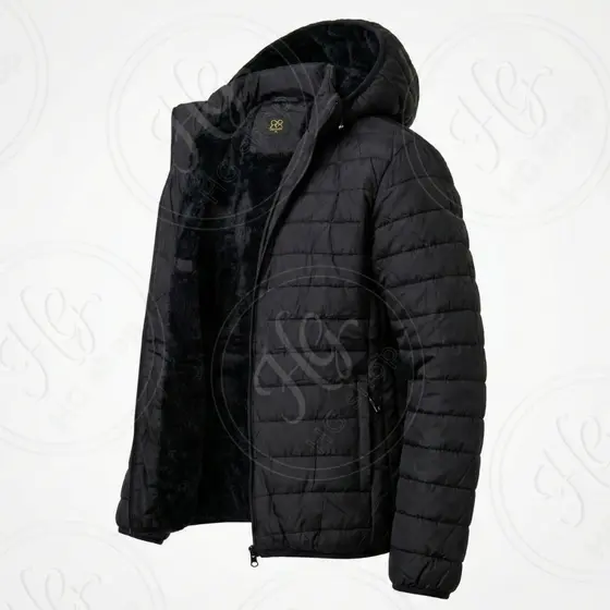 Jaqueta Puffer Masculina Forrada Com Pelúcia Premium Capuz Removível